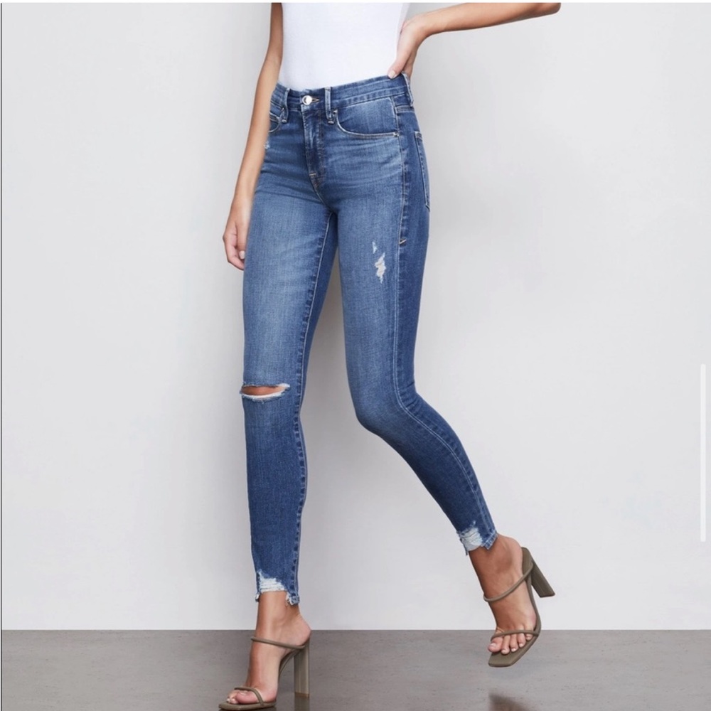 Good American Good Waist Distressed Jeans